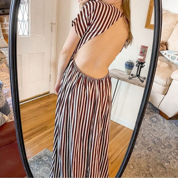 Jens Pirate Booty French Stripe Navi Maxi Dress L - Picture 7 of 9